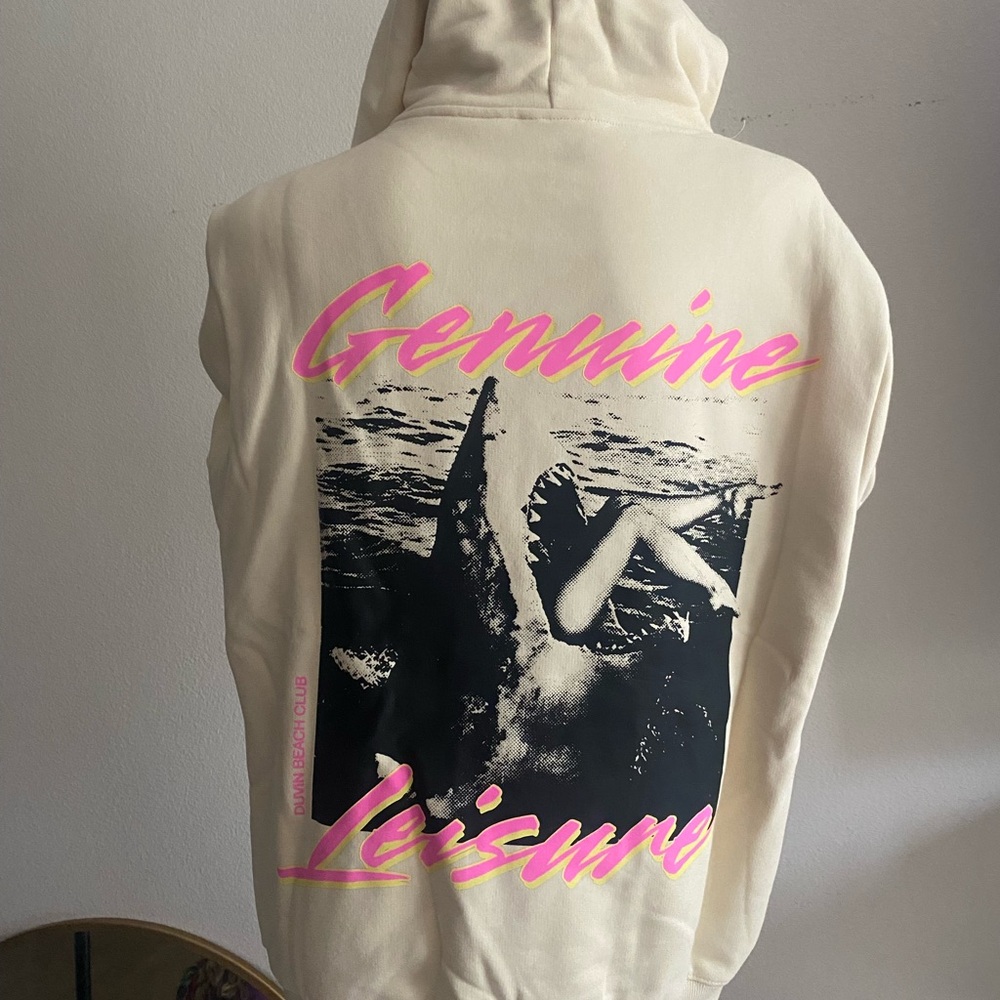 Duvin Cream “Genuine Photo” POHoodie w/Neon Shark BNWT SOLDOUT SZ S Unisex